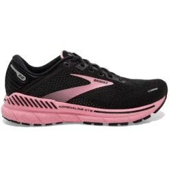 BROOKS Adrenaline GTS 22 Wide D Womens Running Shoes Black/Dianthus/Silver