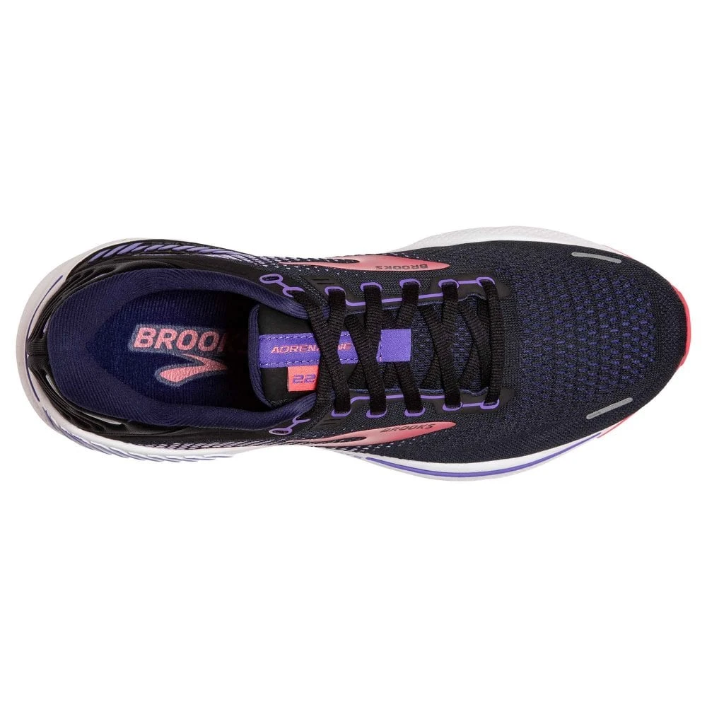 BROOKS Adrenaline GTS 22 Womens Running Shoes Black/Purple/Coral 2 BROOKS Adrenaline GTS 22 Womens Running Shoes Black/Purple/Coral - Image 2