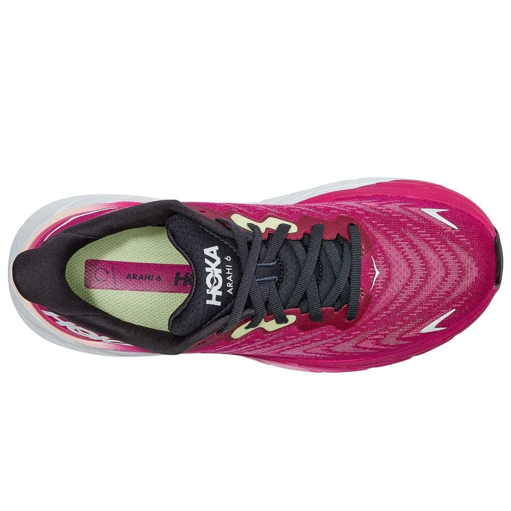 Hoka Arahi 6 Womens Running Shoes Festival Fuscia/Ibis Rose 2 Hoka Arahi 6 Womens Running Shoes Festival Fuscia/Ibis Rose - Image 2