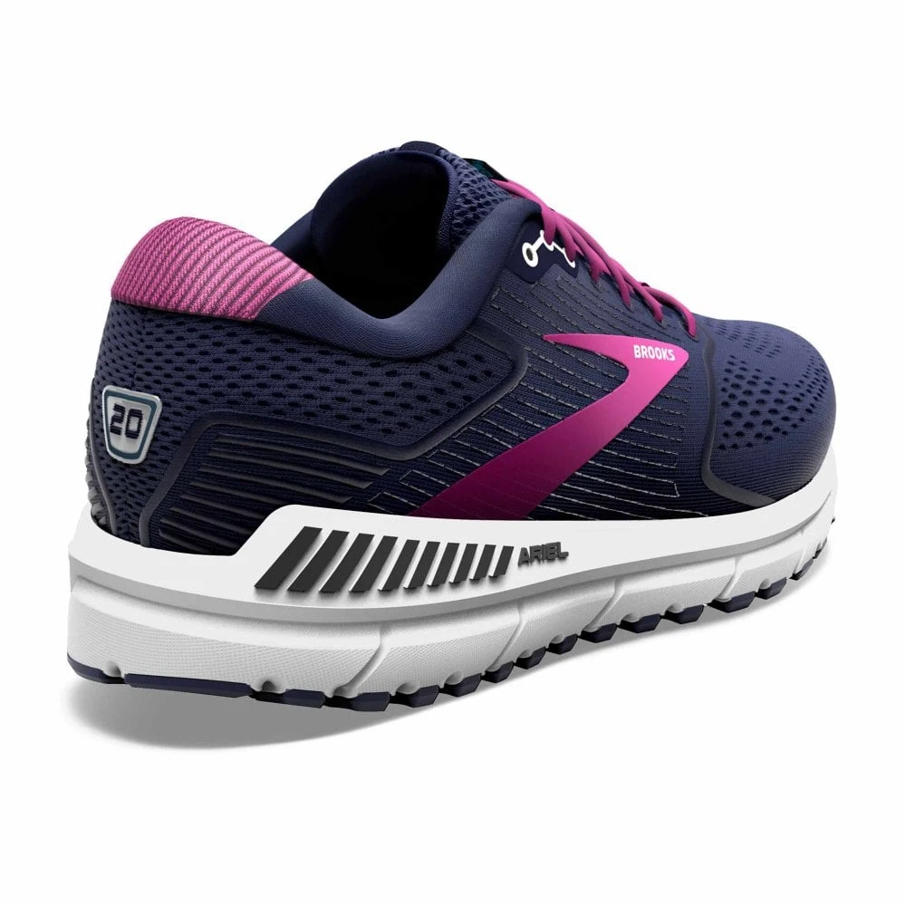 BROOKS Ariel 20 Womens Running Shoes Peacoat/Vivid Viola/White 2 BROOKS Ariel 20 Womens Running Shoes Peacoat/Vivid Viola/White - Image 2