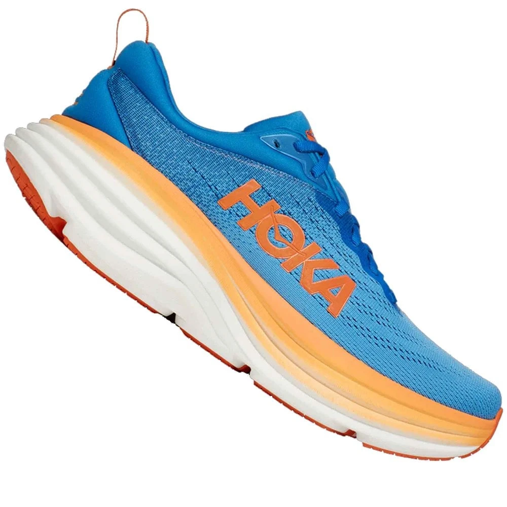 Hoka Bondi 8 Mens Running Shoes Coastal Sky/Vibrant Orange 1 Hoka Bondi 8 Mens Running Shoes Coastal Sky/Vibrant Orange