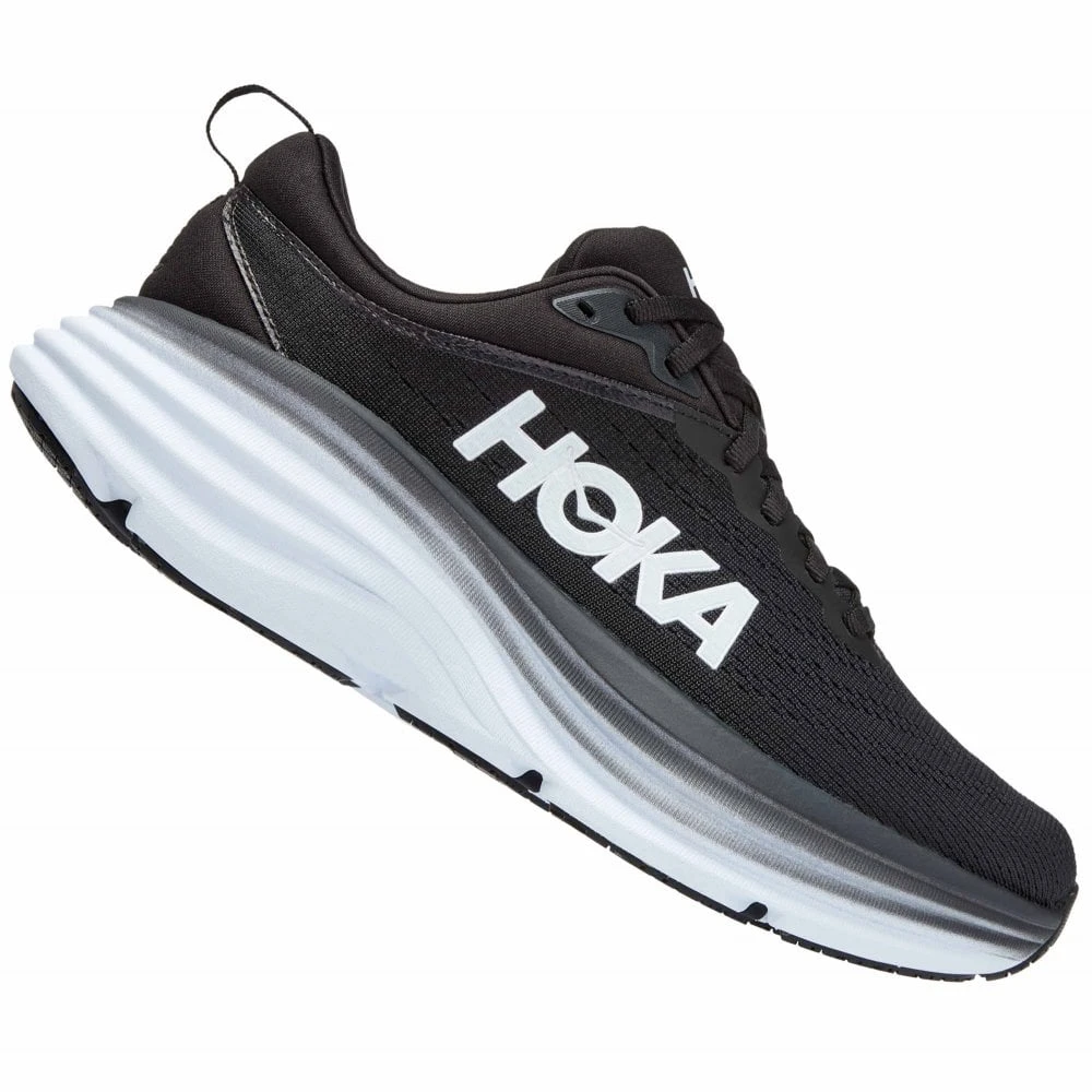 Hoka Bondi 8 Wide D Womens Running Shoes Black/White 1 Hoka Bondi 8 Wide D Womens Running Shoes Black/White