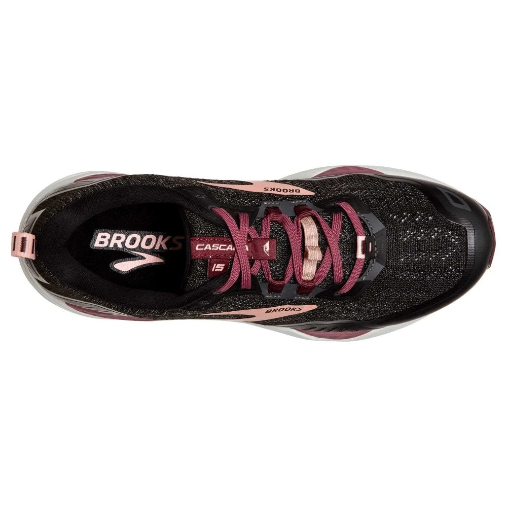 BROOKS Cascadia 15 Womens Trail Running Shoes Black/Ebony/Coral Cloud 3 BROOKS Cascadia 15 Womens Trail Running Shoes Black/Ebony/Coral Cloud - Image 3