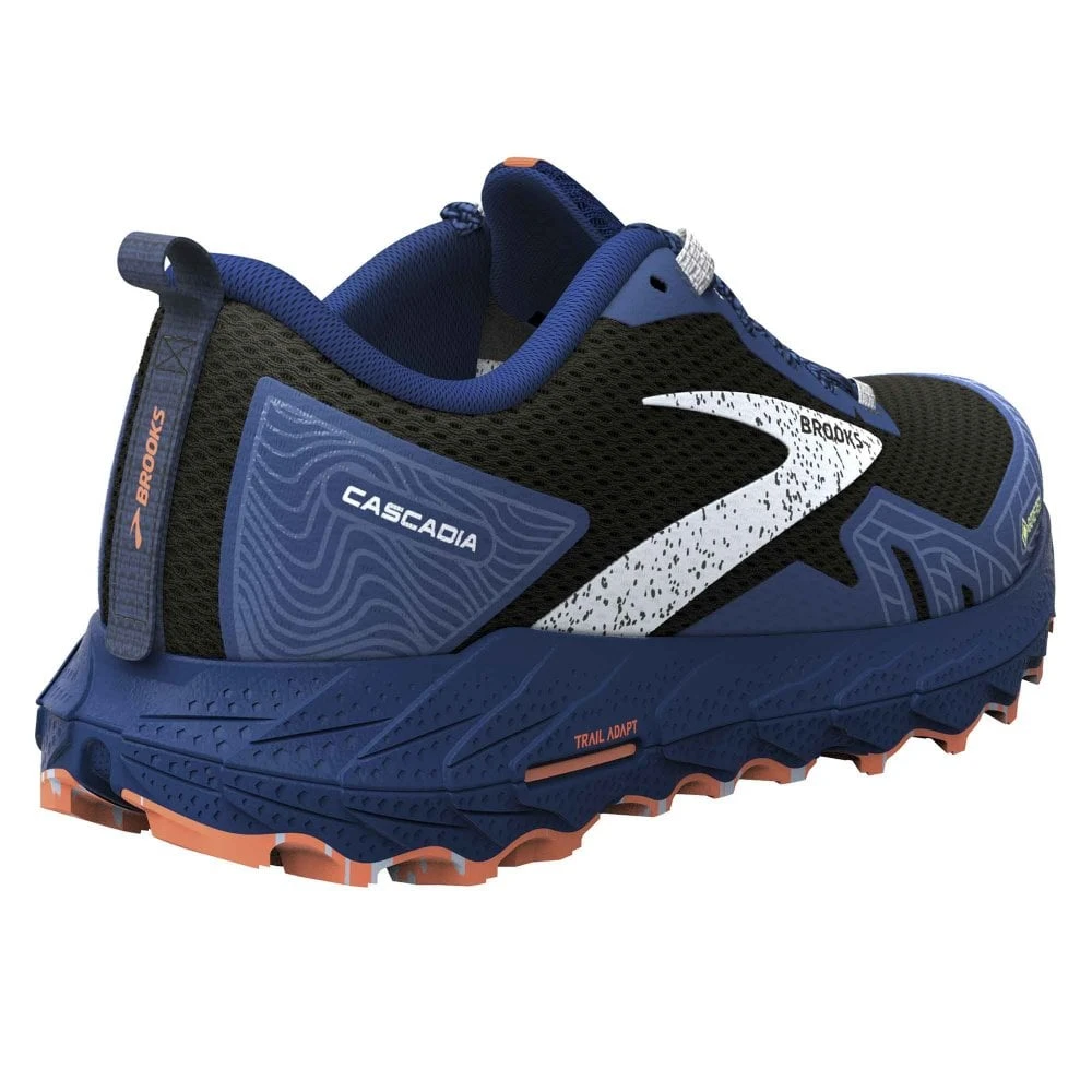 BROOKS Cascadia 17 GTX Mens Waterproof Trail Running Shoes Black/Blue/Firecracker 2 BROOKS Cascadia 17 GTX Mens Waterproof Trail Running Shoes Black/Blue/Firecracker - Image 2