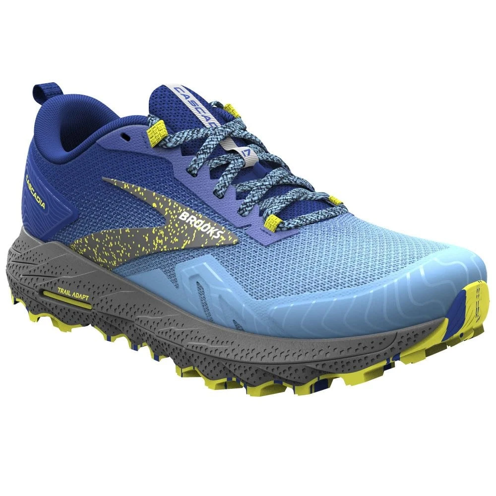 BROOKS Cascadia 17 Mens Trail Running Shoes Blue/Surf The Web/Sulphur 1 BROOKS Cascadia 17 Mens Trail Running Shoes Blue/Surf The Web/Sulphur