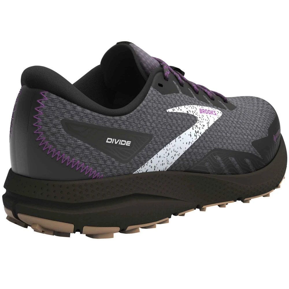 BROOKS Divide 4 GTX Womens Waterproof Trail Running Shoes Black/Blackened Pearl/Purple 2 BROOKS Divide 4 GTX Womens Waterproof Trail Running Shoes Black/Blackened Pearl/Purple - Image 2