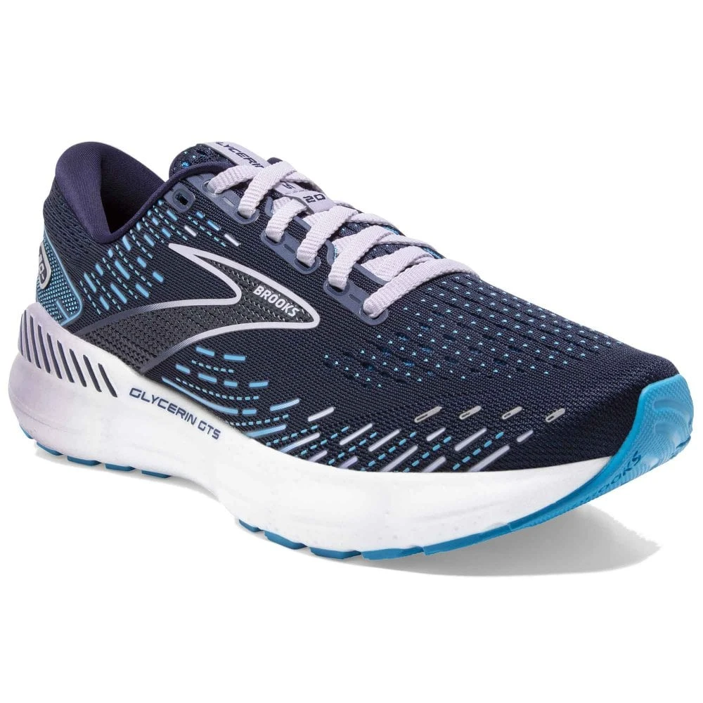 BROOKS Glycerin GTS 20 Wide D Womens Running Shoes Peacoat/Ocean/Pastel Lilac 1 BROOKS Glycerin GTS 20 Wide D Womens Running Shoes Peacoat/Ocean/Pastel Lilac