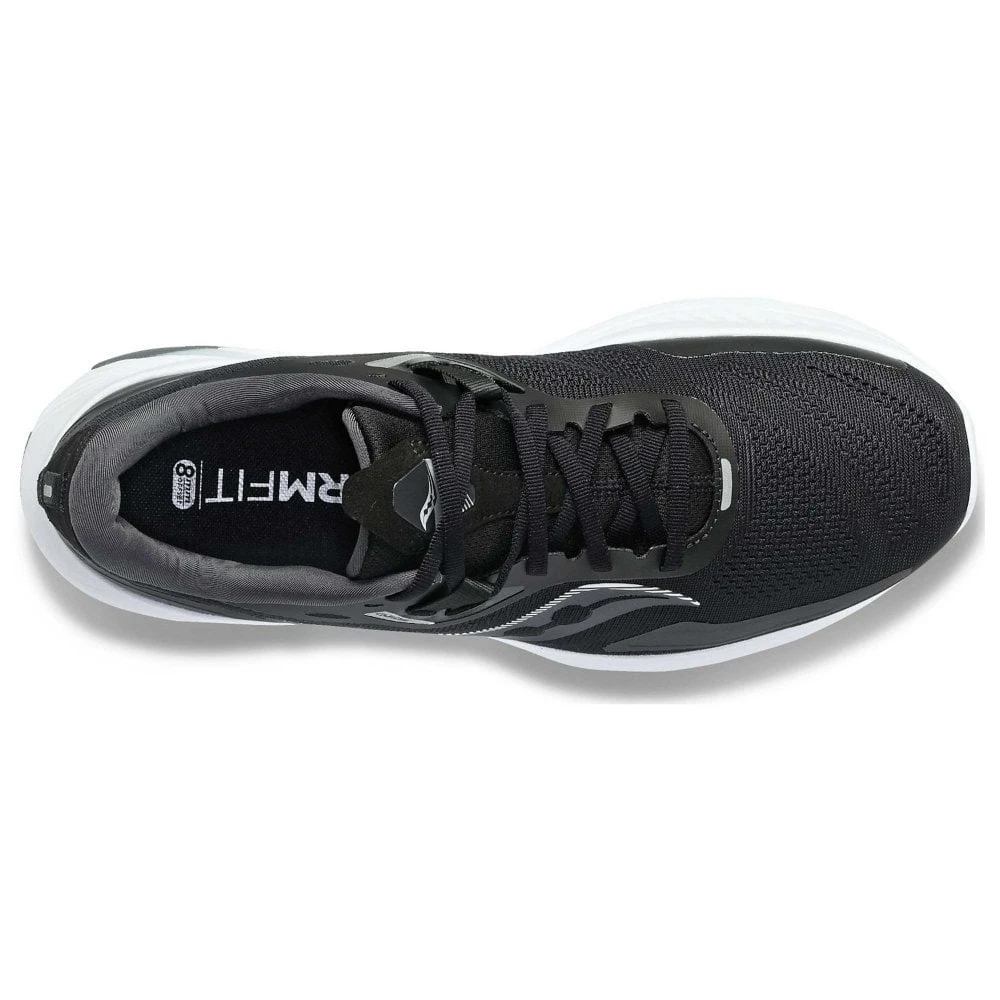 Saucony Guide 15 Wide Mens Support Running Shoes Black/White 2 Saucony Guide 15 Wide Mens Support Running Shoes Black/White - Image 2