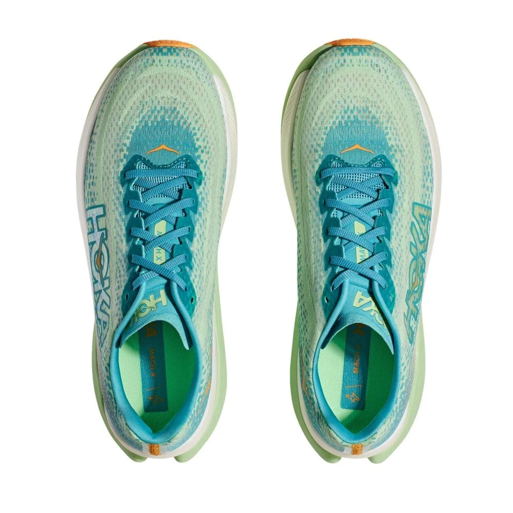 Hoka Mach X Mens Running Shoes Ocean Mist/Lime Glow 3 Hoka Mach X Mens Running Shoes Ocean Mist/Lime Glow - Image 3