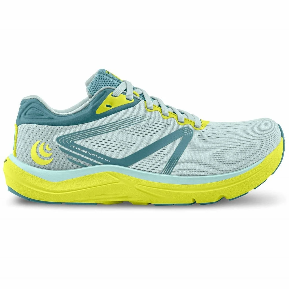 Topo Athletic Magnifly 4 Womens Running Shoes Glass Blue/Lime 1 Topo Athletic Magnifly 4 Womens Running Shoes Glass Blue/Lime