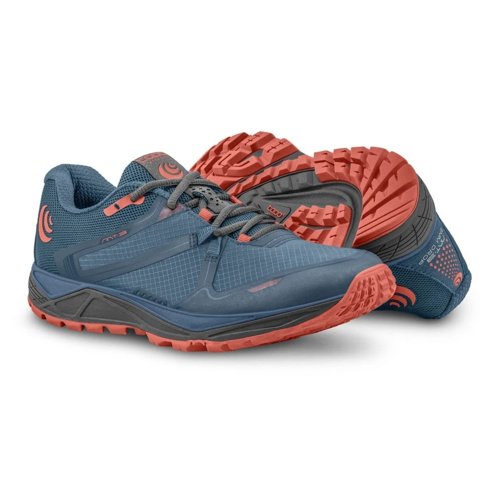 Topo Athletic MT-3 Womens Trail Running Shoes Blue/Coral 3 Topo Athletic MT-3 Womens Trail Running Shoes Blue/Coral - Image 3
