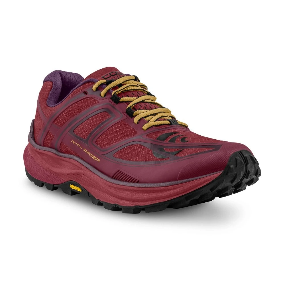 Topo Athletic MTN Racer Womens Trail Running Shoes Berry/Gold 1 Topo Athletic MTN Racer Womens Trail Running Shoes Berry/Gold